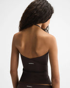 Ultimate Halter Cross Back Top - Coffee Bean
