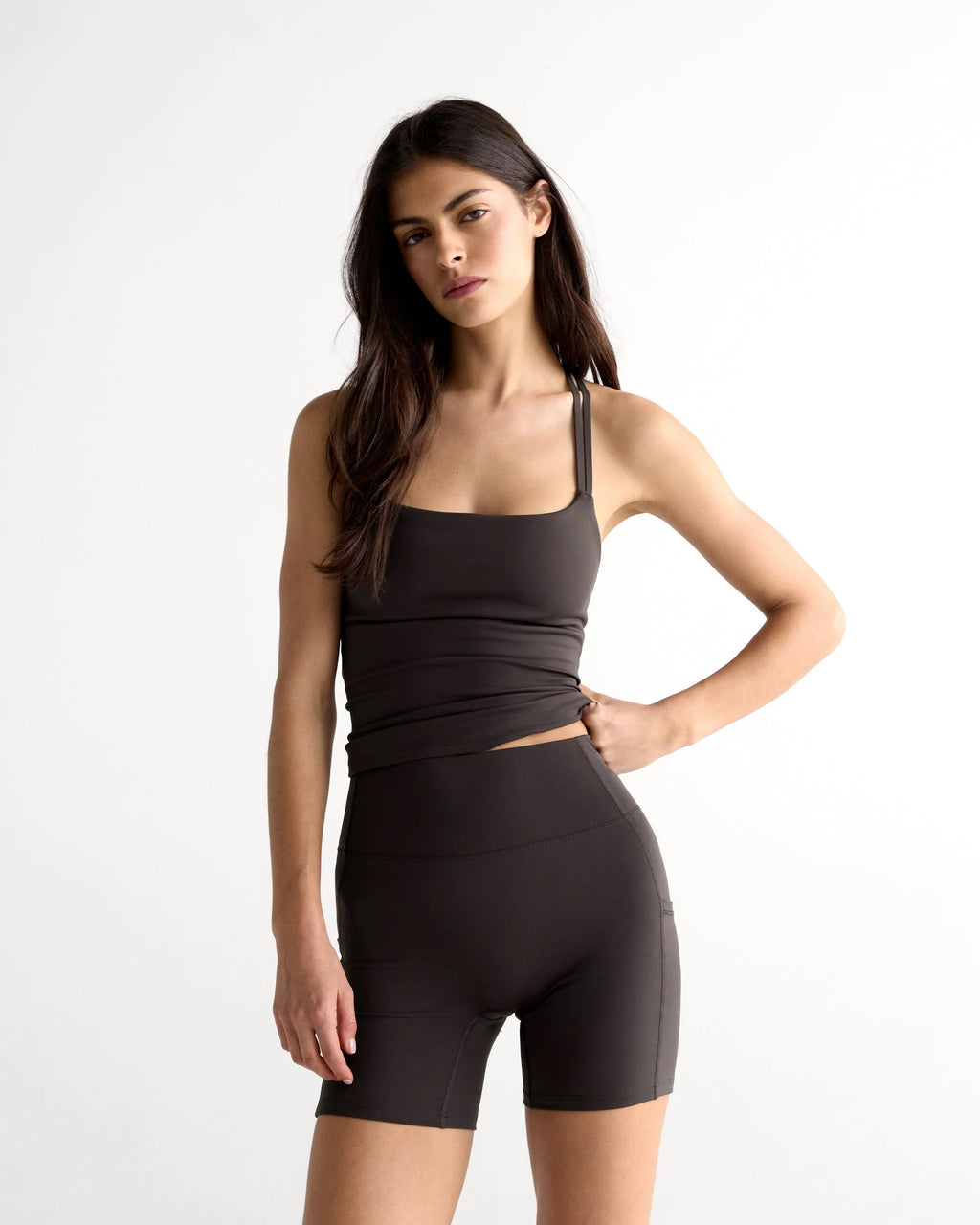 Ultimate Crop Pocket Shorts - Coffee Bean