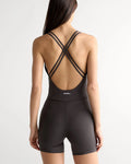 Ultimate Low Cross Back Romper - Coffee Bean