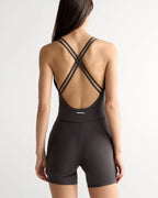 Ultimate Low Cross Back Romper - Coffee Bean