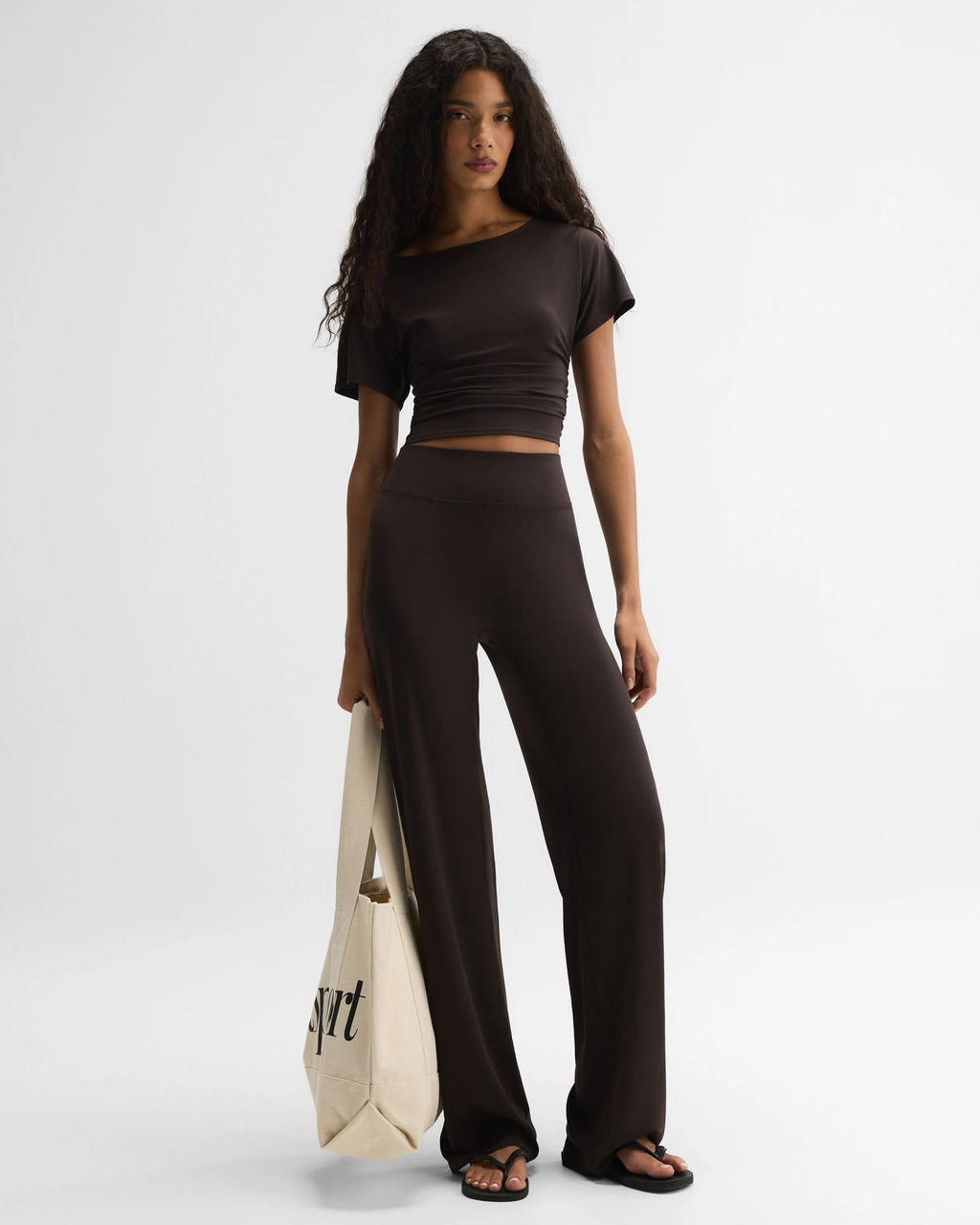 Straight Leg Yoga Pant - Coffee Bean