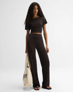 Straight Leg Yoga Pant - Coffee Bean