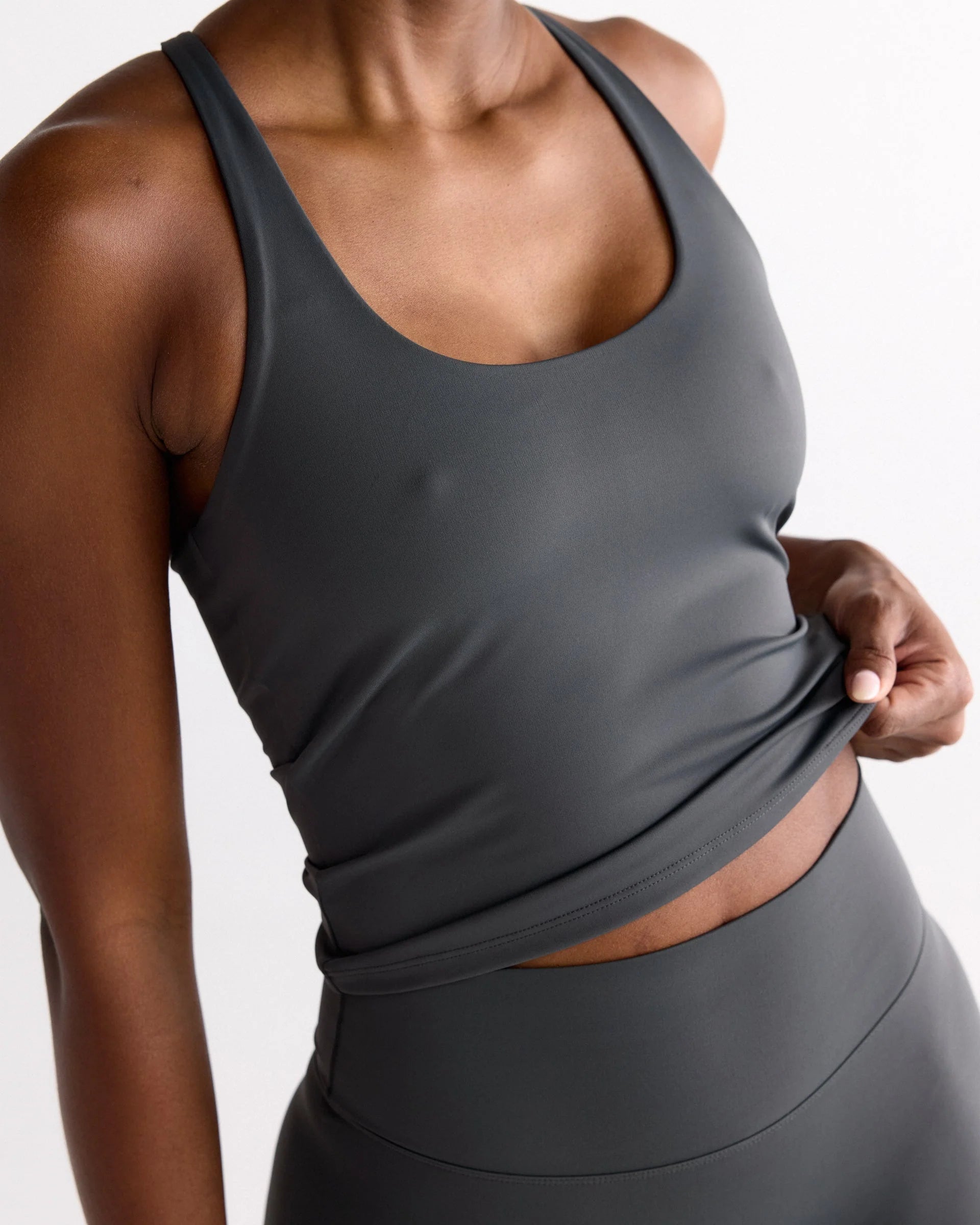 Ultimate Narrow Racer Back Tank - Graphite Grey