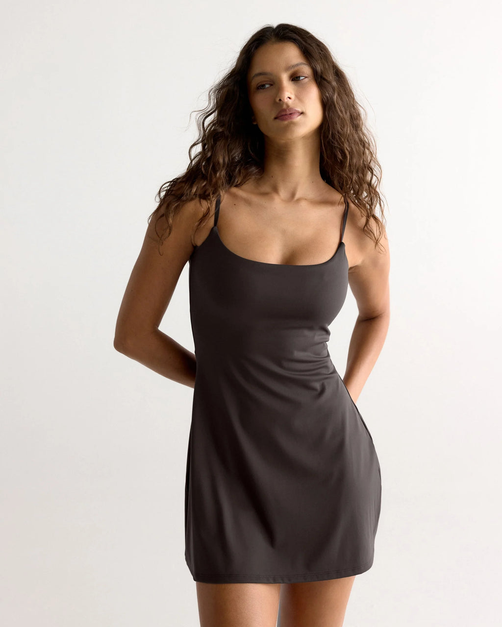 Ultimate Strappy Dress - Coffee Bean