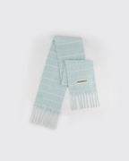 Brushed Checked Scarf - Light Blue