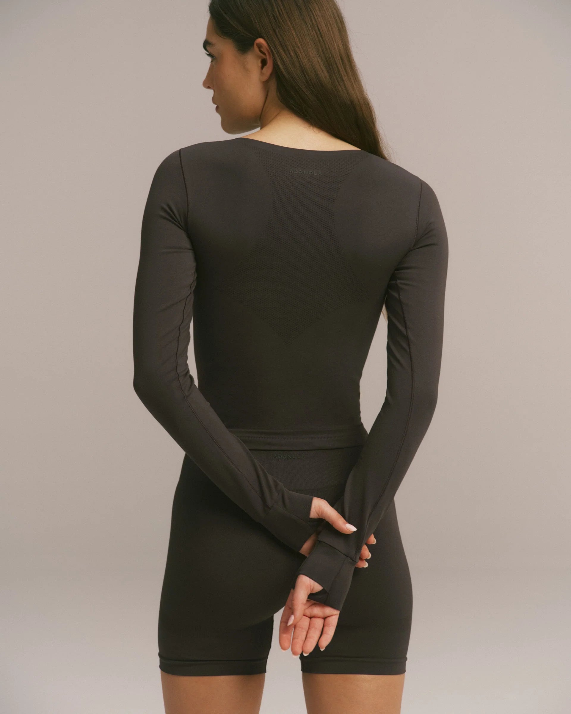 Seamless Long Sleeve Top - Coffee Bean