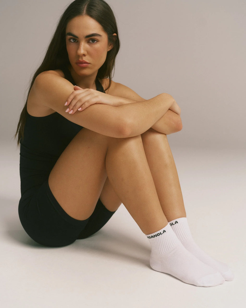 Mid Length Socks - White/Black
