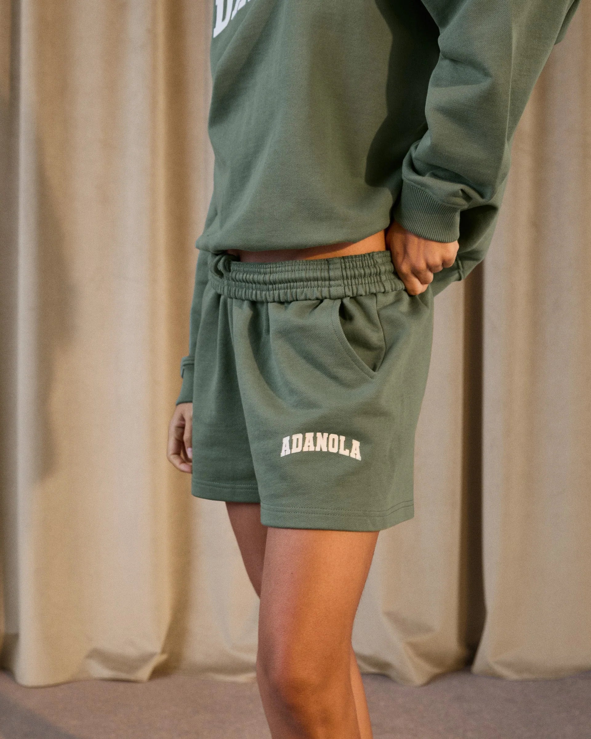 Varsity Sweat Shorts - Eden Green/Marshmallow White