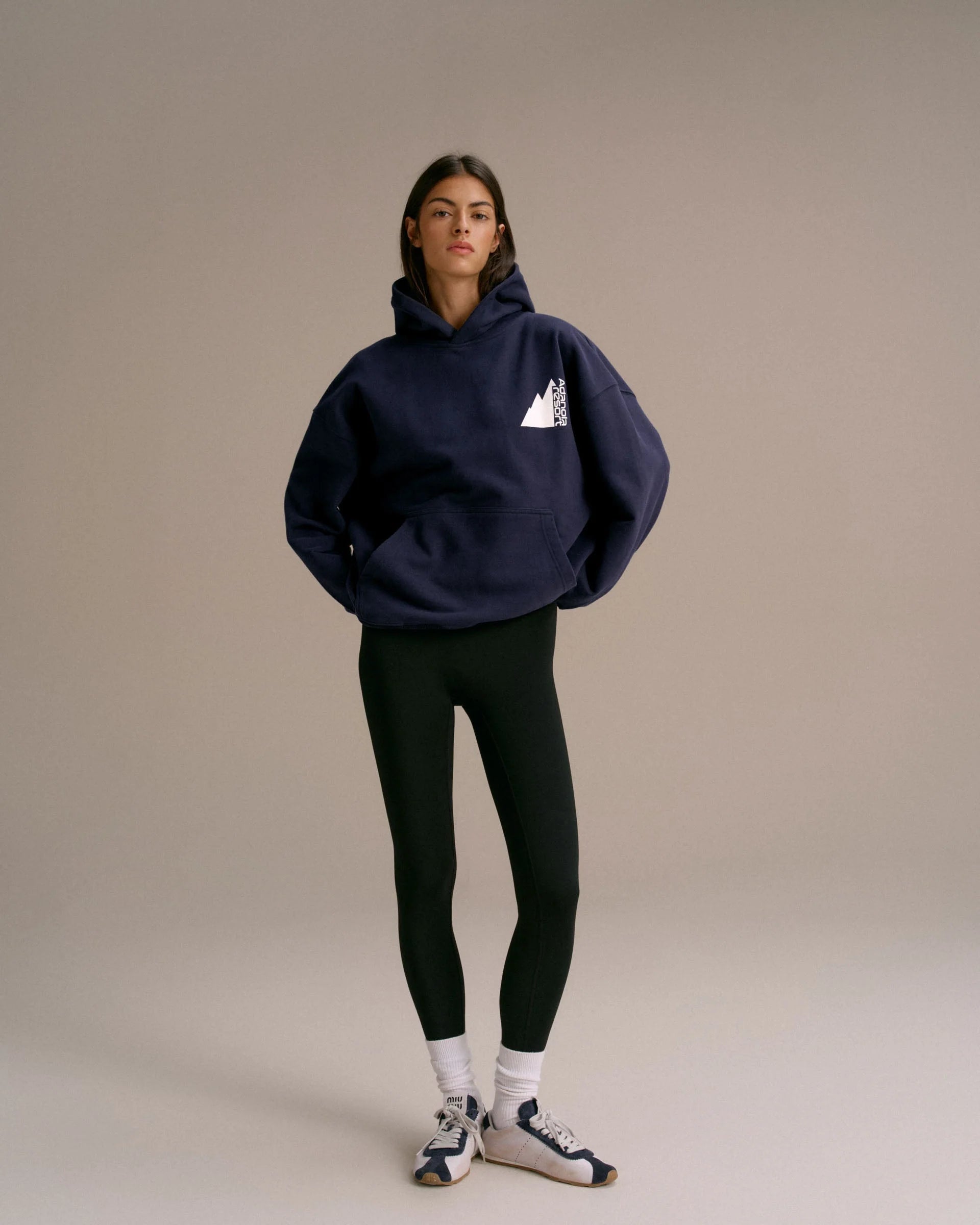 Peaks Oversized Hoodie - Navy Blue