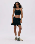 Varsity Sweat Shorts - Black/Marshmallow White