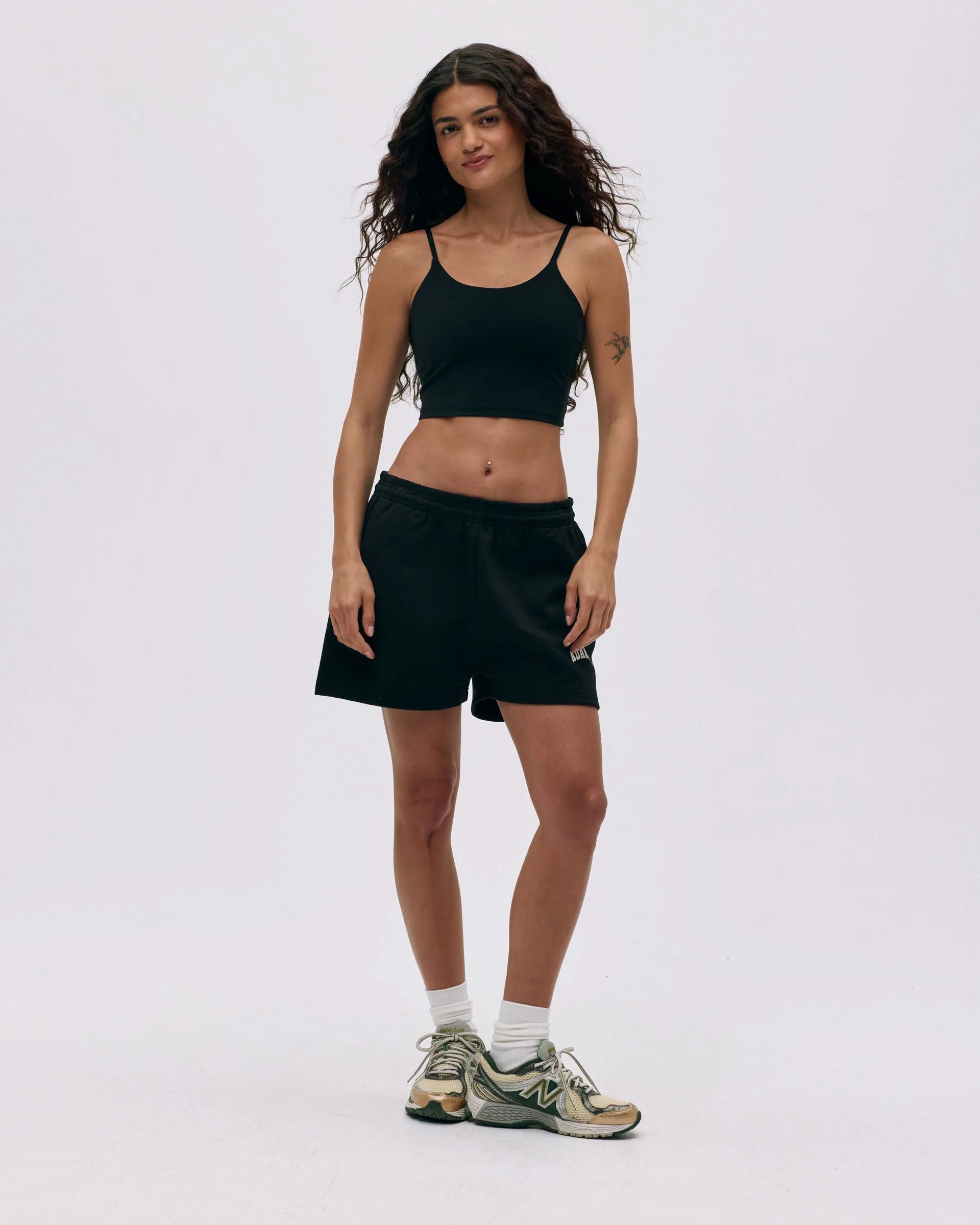 Varsity Sweat Shorts - Black/Marshmallow White