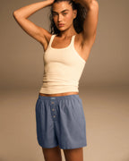 Cotton Boxer Shorts - Blue