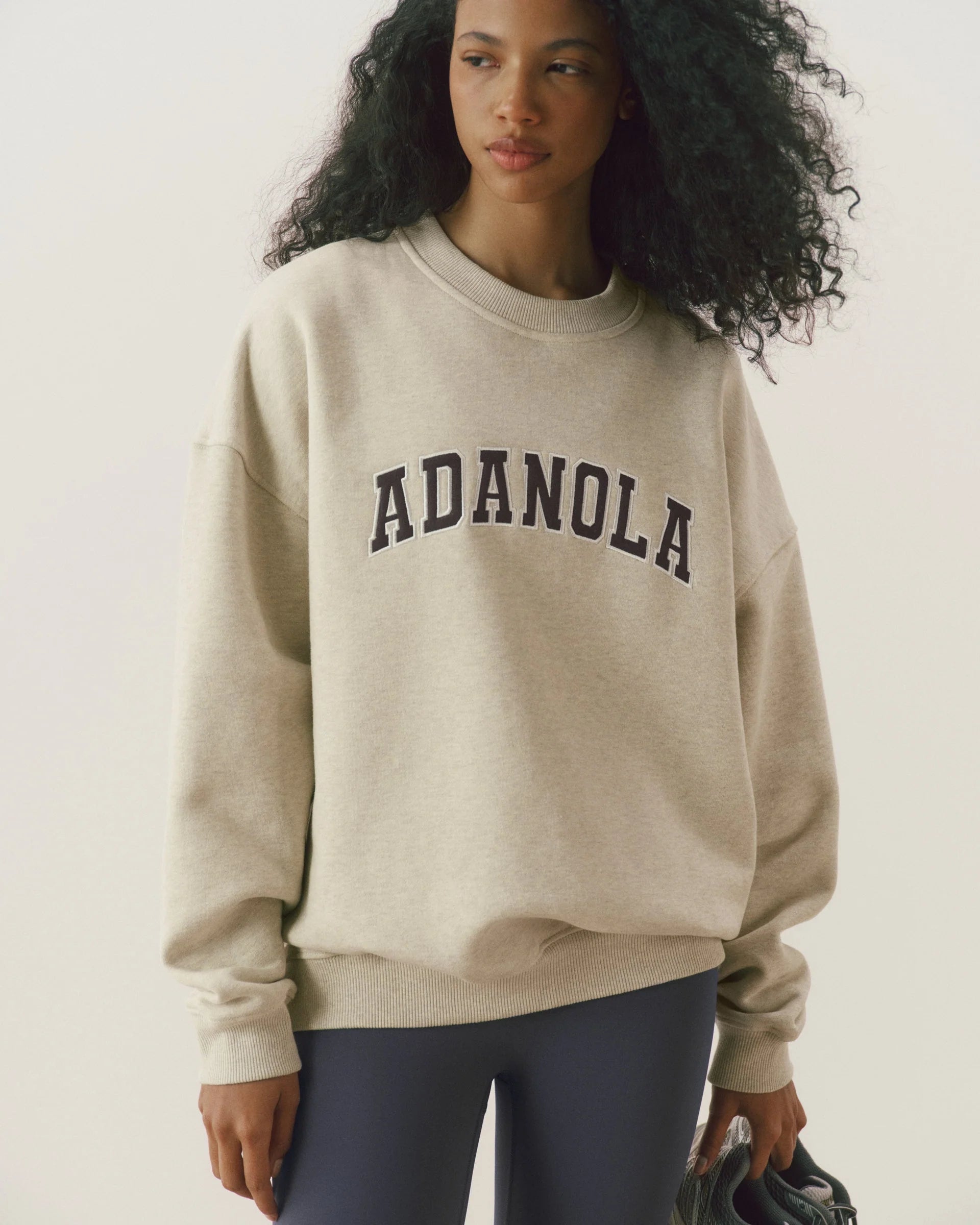 Varsity Oversized Sweatshirt - Oat Melange/Coffee Bean