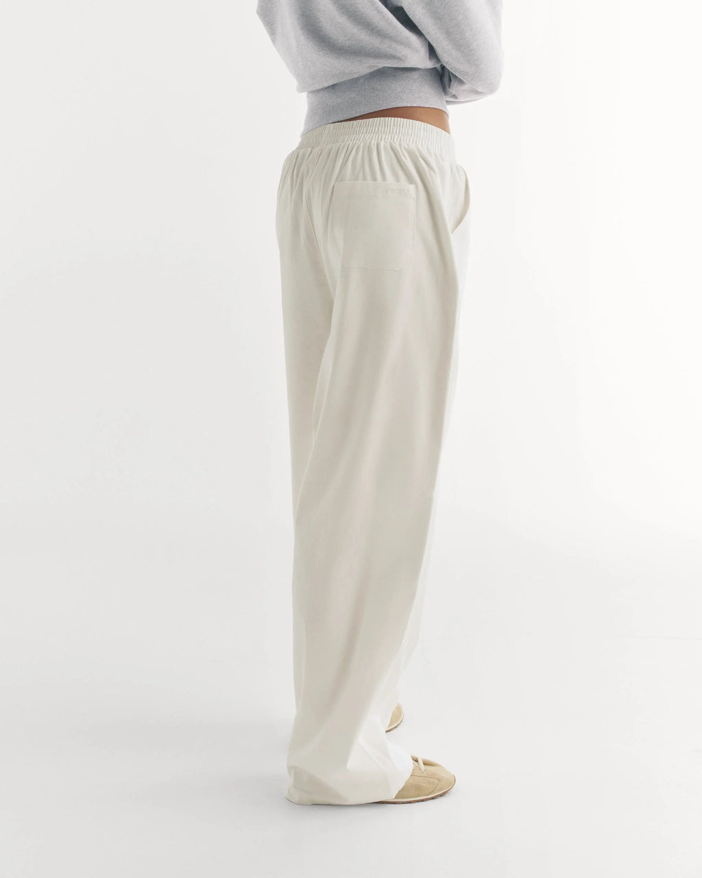 Cotton Pull on Pants - White