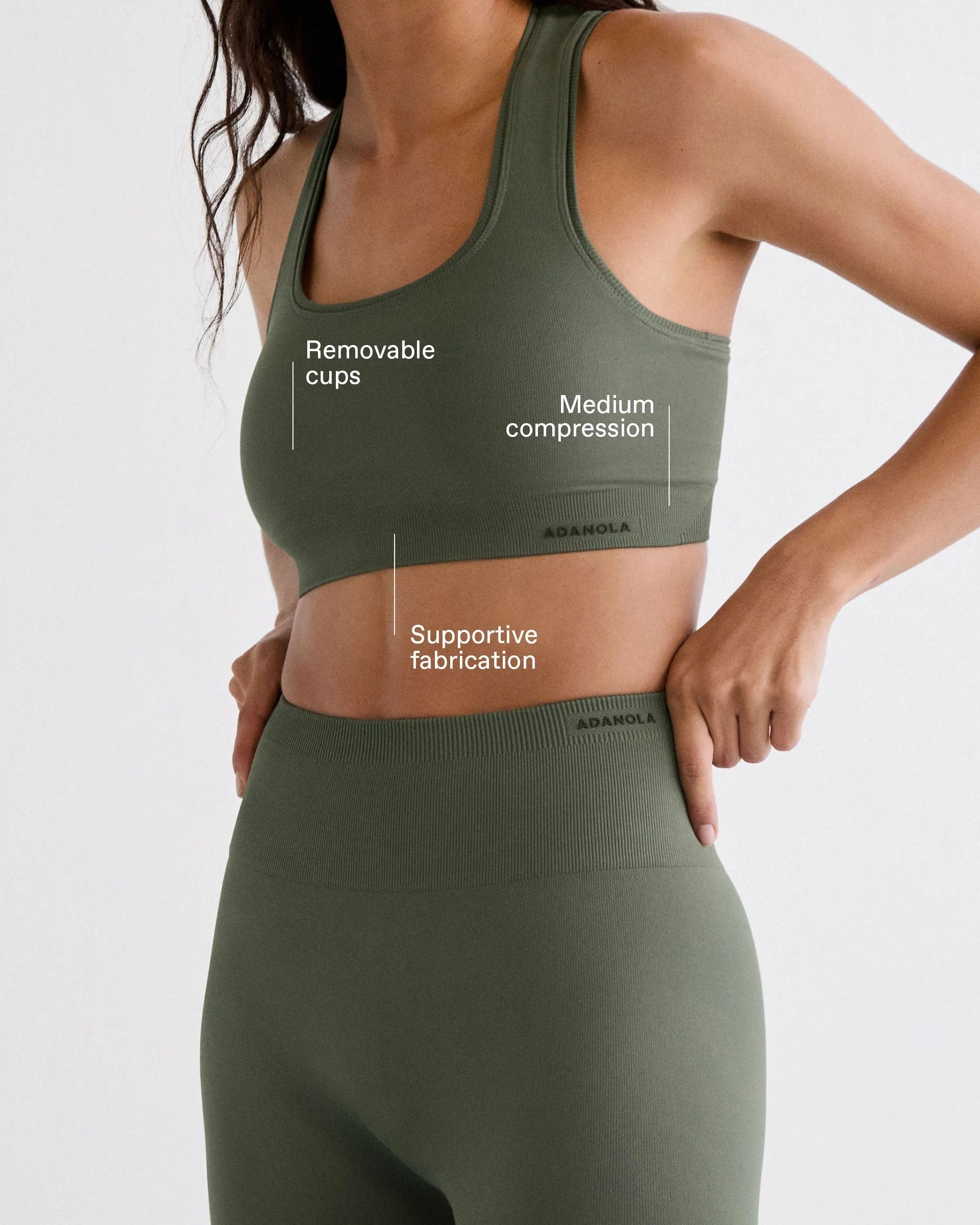 Classic Seamless Racer Back Bra - Thyme Green