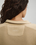 Knit Panelled Pocket Sweatshirt - Caramel Beige