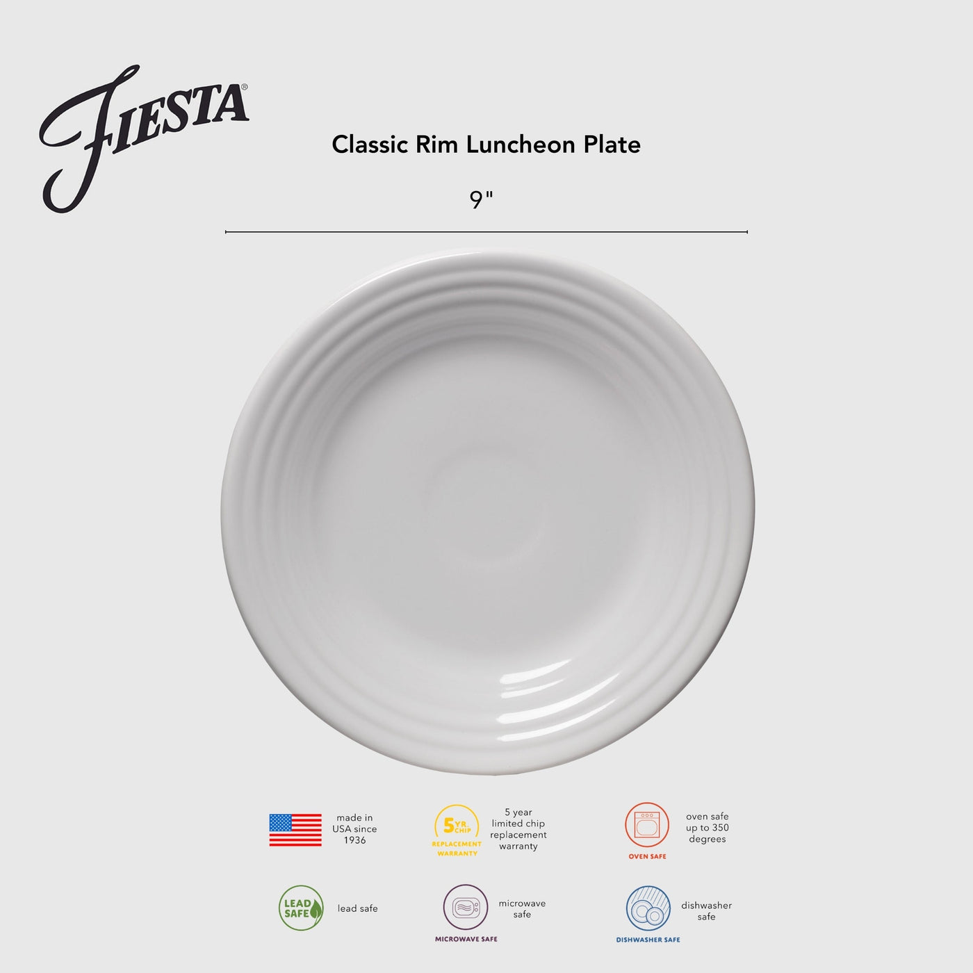 Classic Rim 9 Inch Luncheon Plate Foundry