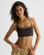 Ultimate Halter Double Layer Bra - Coffee Bean/Dusty Brown