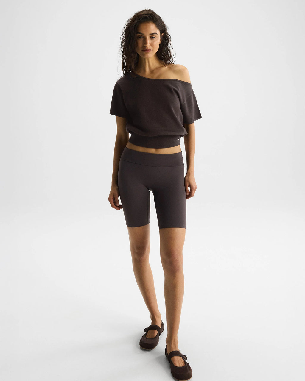 Asymmetric Knit Top - Coffee Bean