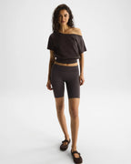 Asymmetric Knit Top - Coffee Bean