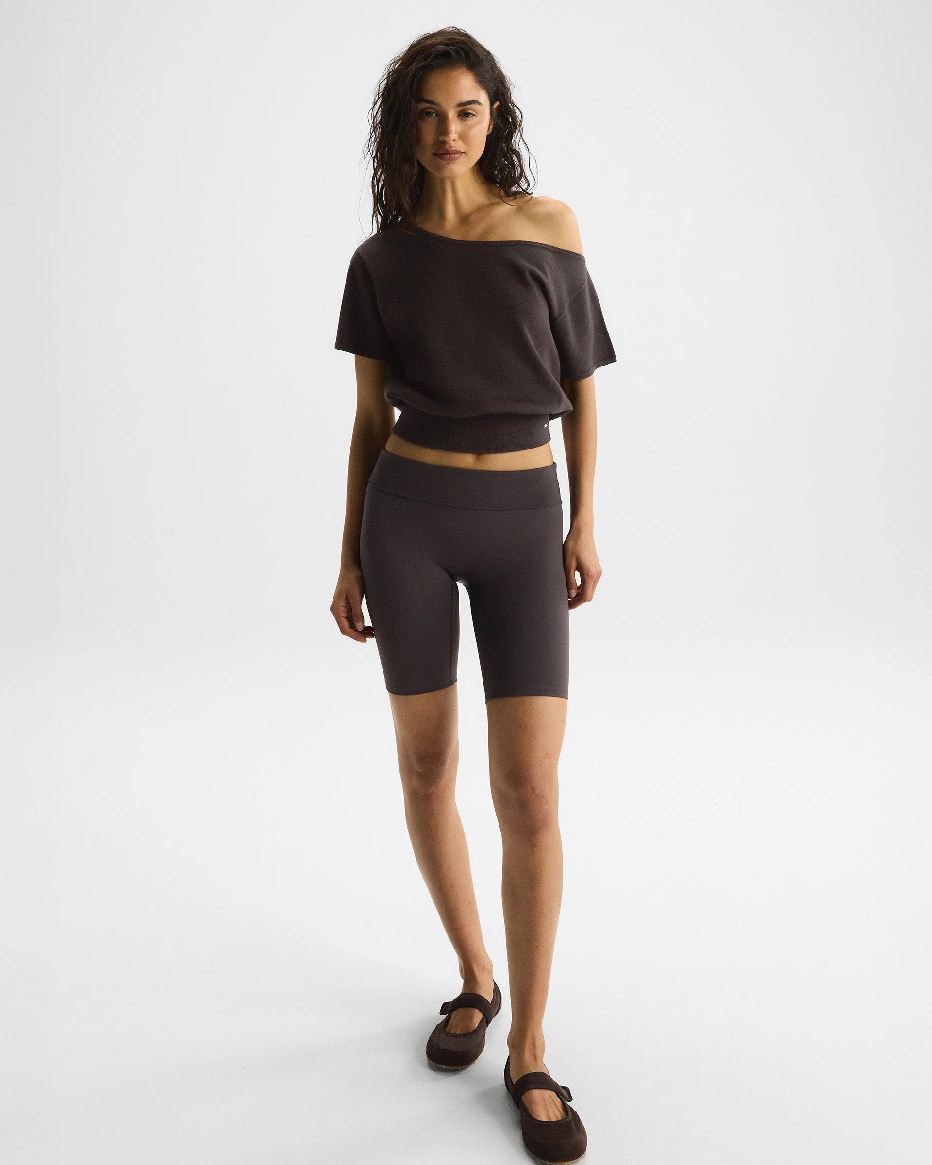 Asymmetric Knit Top - Coffee Bean