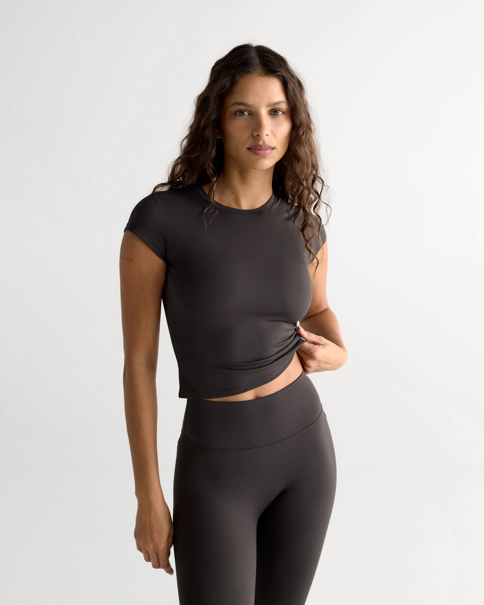 Ultimate Cap Sleeve Top - Coffee Bean
