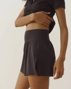 Studio Side Split Shorts - Coffee Bean