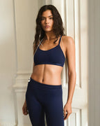 Classic Seamless Cross Back Bra - Navy Blue