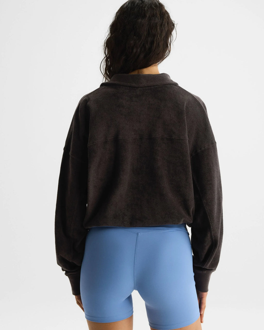 Terry Towelling Tie Hem Jacket - Coffee Bean