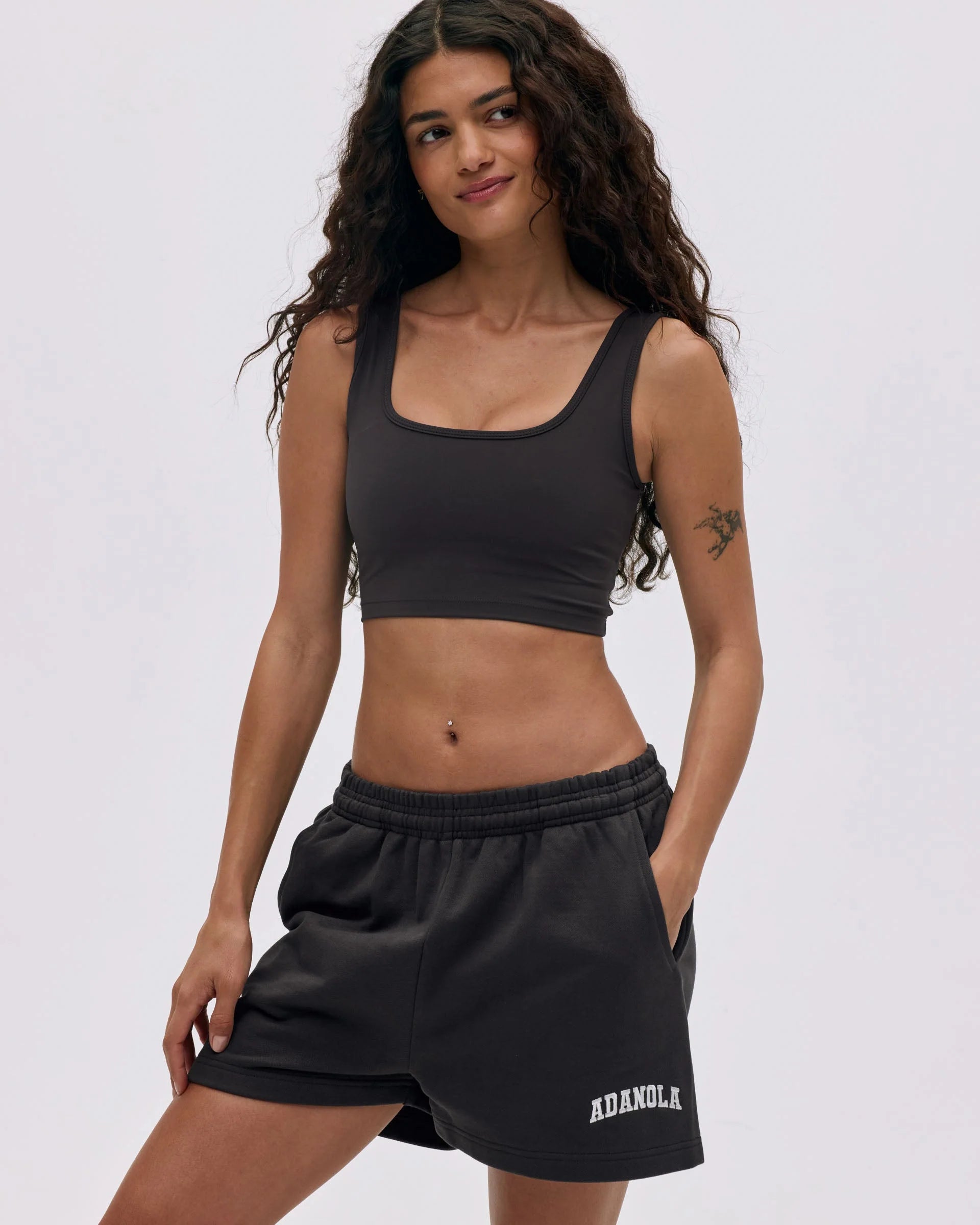 Varsity Sweat Shorts - Coffee Bean/Marshmallow White