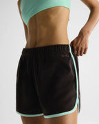 Terry Towelling Piping Shorts - Coffee Bean