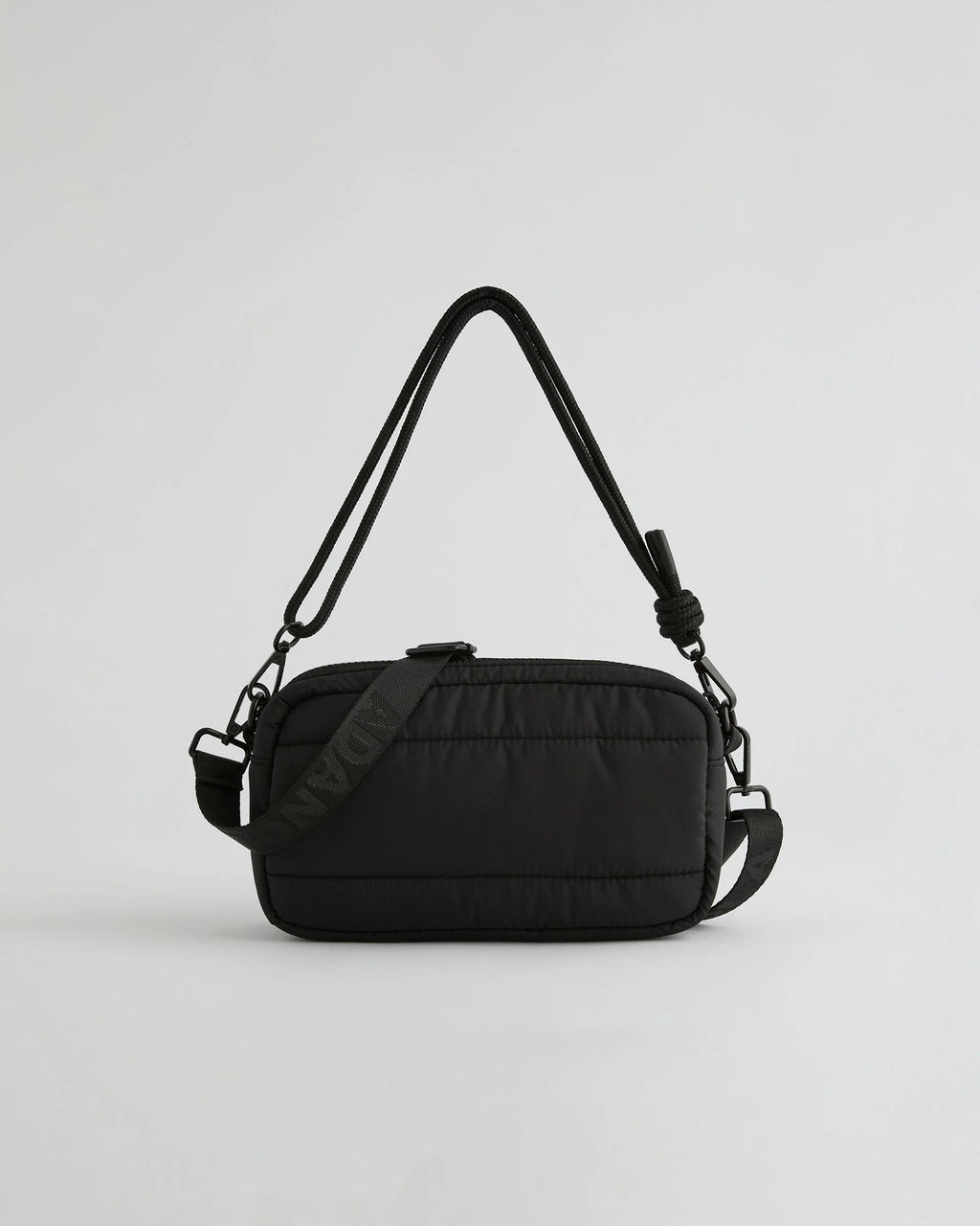 Small Branded Multi-Strap Bag - Black