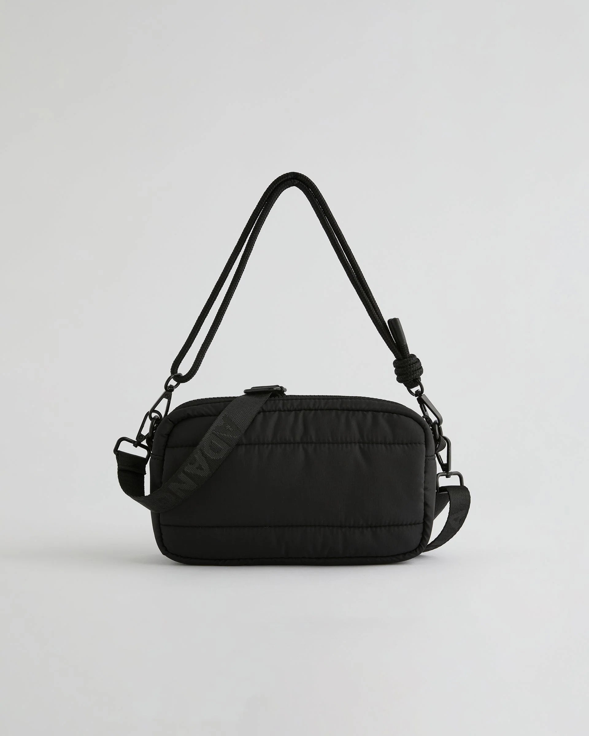 Small Branded Multi-Strap Bag - Black