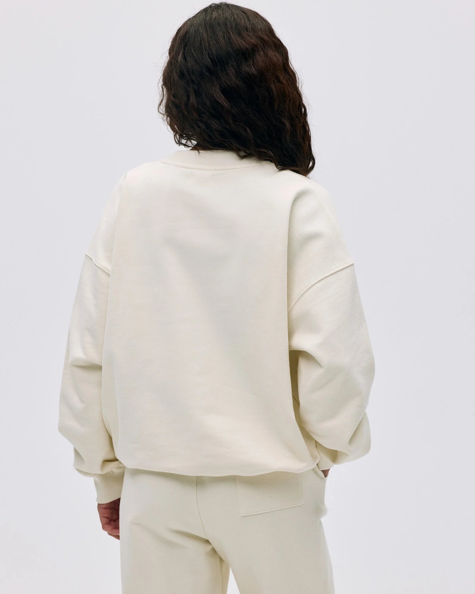Varsity Oversized Sweatshirt - Marshmallow White/Midnight Blue