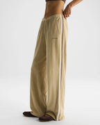 Terry Towelling Straight Leg Trousers - Caramel Beige