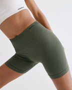 Classic Seamless Crop Shorts - Thyme Green