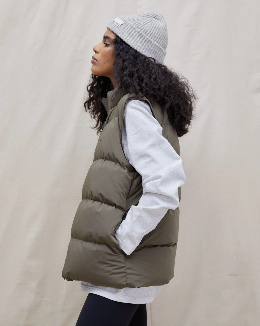 Boxy Gilet - Khaki Green