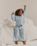 Mini Brushed Checked Pyjamas - Light Blue