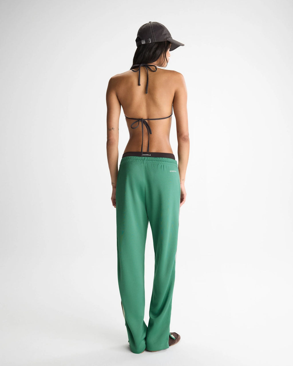Side Stripe Track Pants - Eucalyptus Green