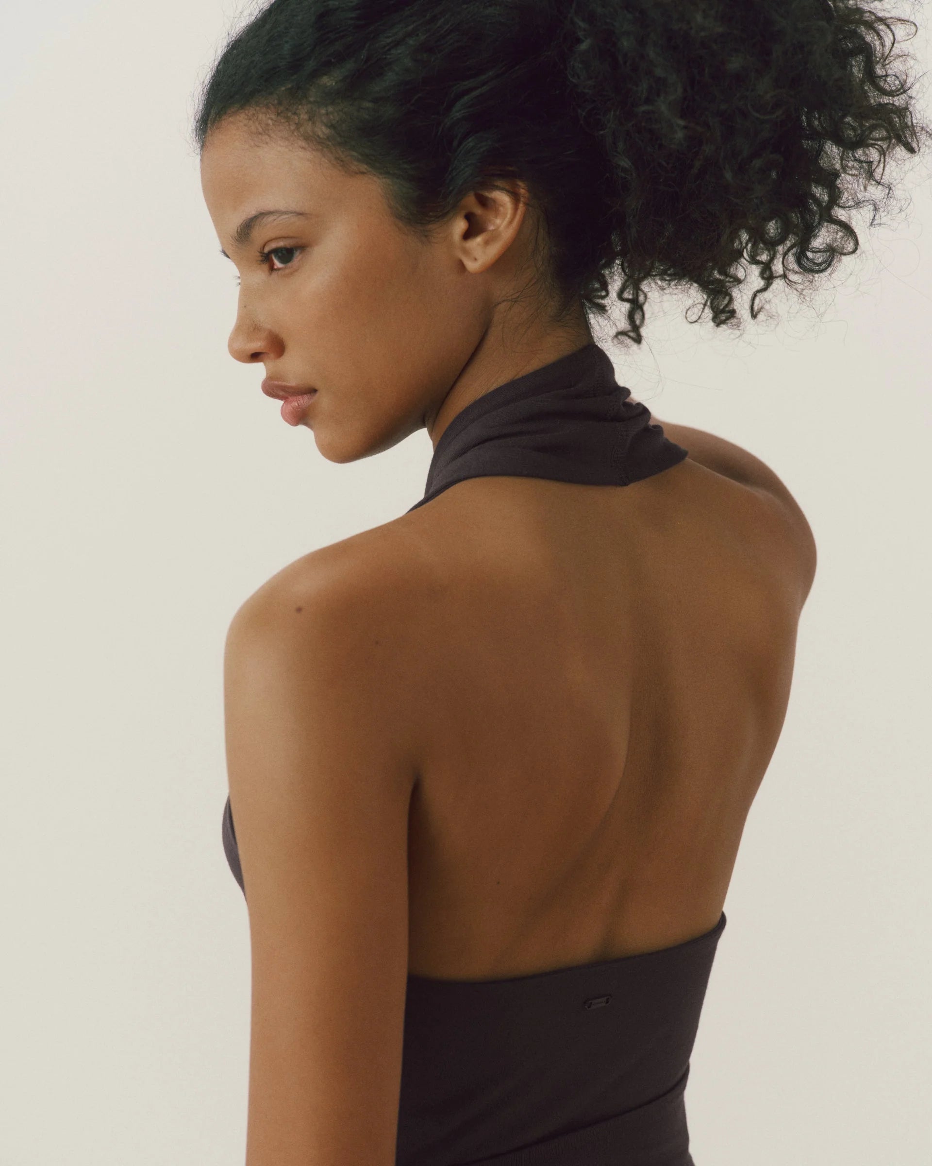 Modal Halter Wrap Top - Coffee Bean