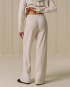Lightweight Merino Wool Knit Trousers - Marshmallow White