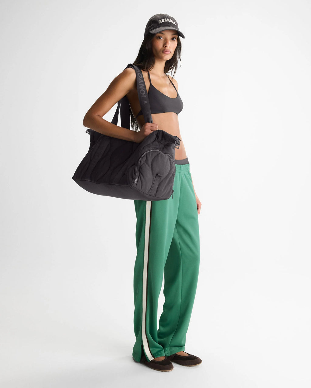 Quilted Nylon Duffle Bag - Coffee Bean