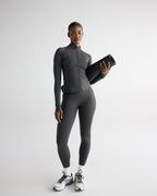 Ultimate Long Sleeve Zip Up Top - Graphite Grey