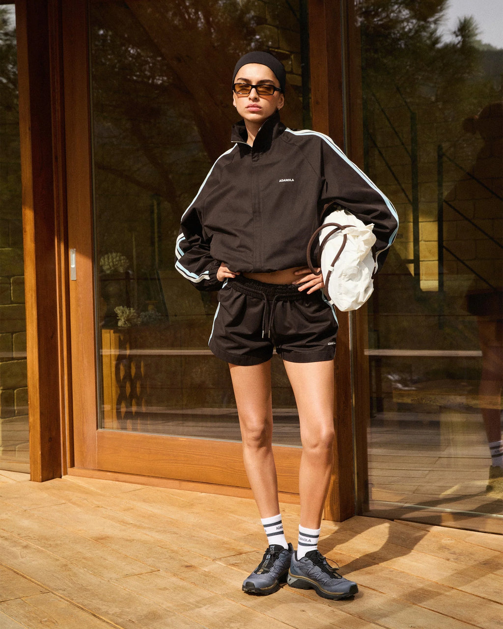 Woven Tape Detail Shorts - Coffee Bean