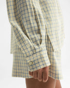 Checked Linen Blend Shirt - Buttercream