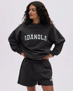 Varsity Oversized Sweatshirt - Washed Coffee Bean