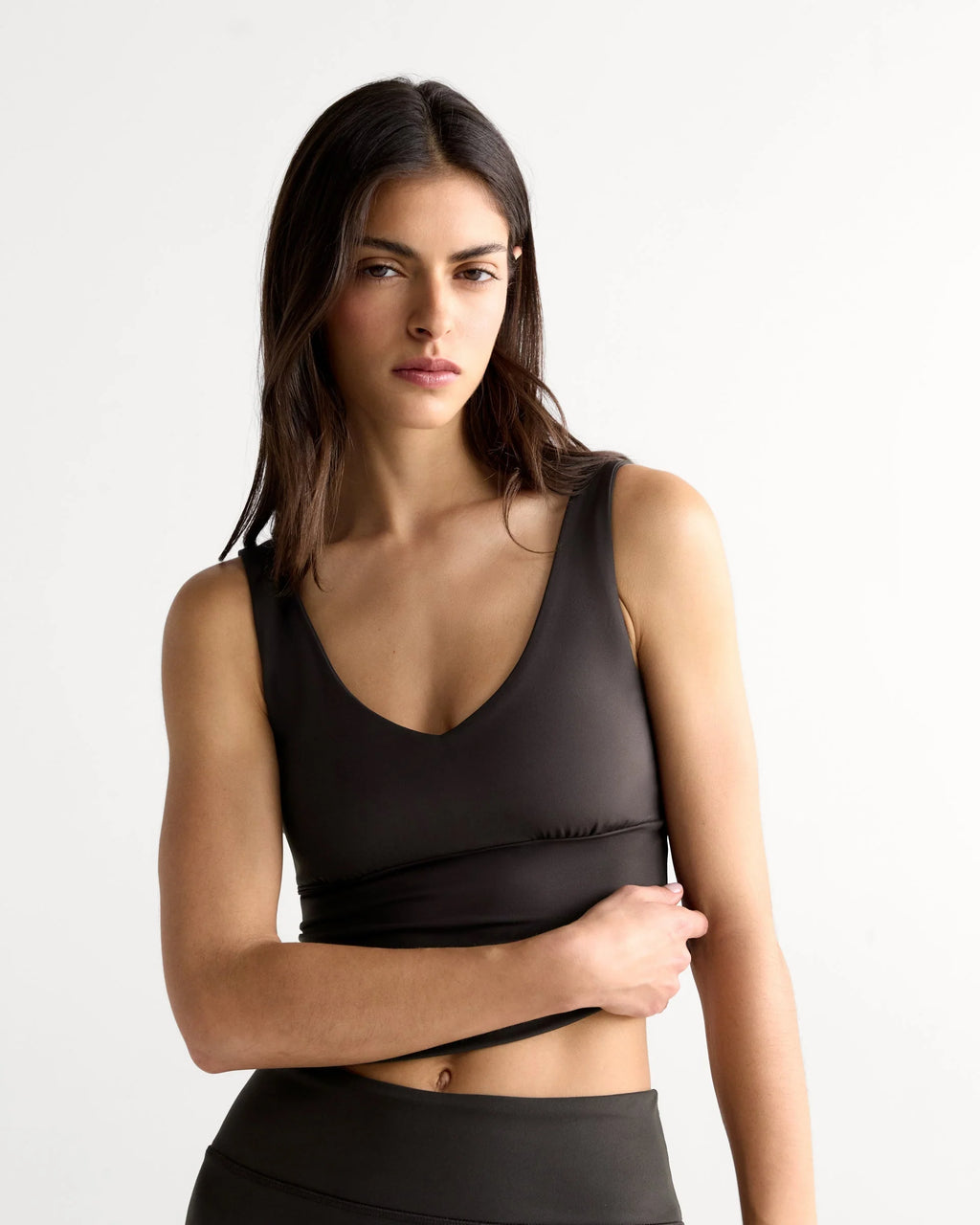 Ultimate V-Neck Top - Coffee Bean