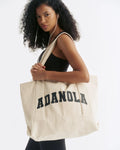 Varsity Tote Bag - Cream/Black