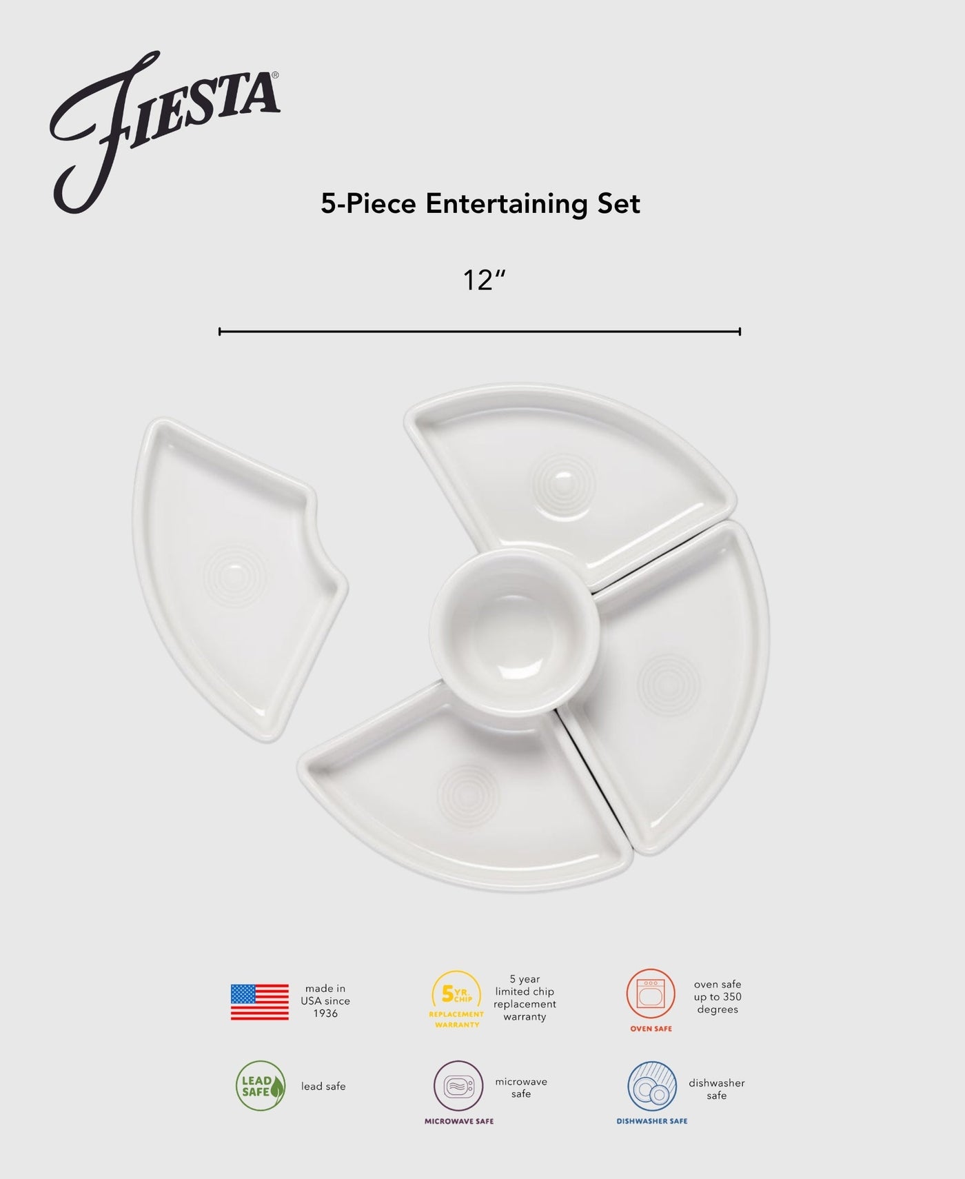 Aegean 5-Piece Mixed Colors Entertaining Set 8 1/5 Inch