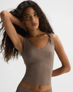Ultimate V-Neck Top - Dusty Brown